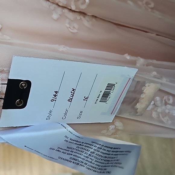 Mac duggal Home /V NECK FLUTTER SLEEVE EMBELLISHED MESH GOWN - Picture 6 of 6